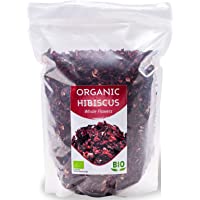 Los mejores  - Flores de hibisco orgánicas HerbaNordPol | Egipcias | Hibiscus Premium | 1 Kg BIO | Pétalos sueltos grandes para té